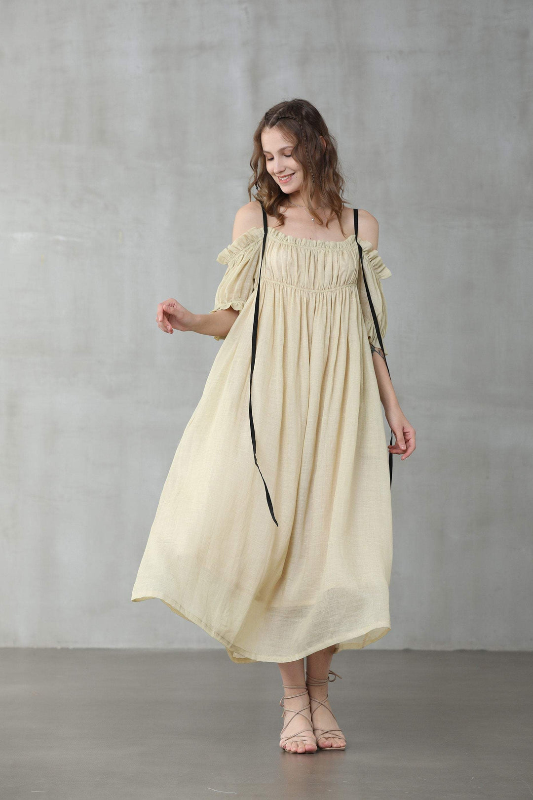 La Luna 11 | old lace linen dress