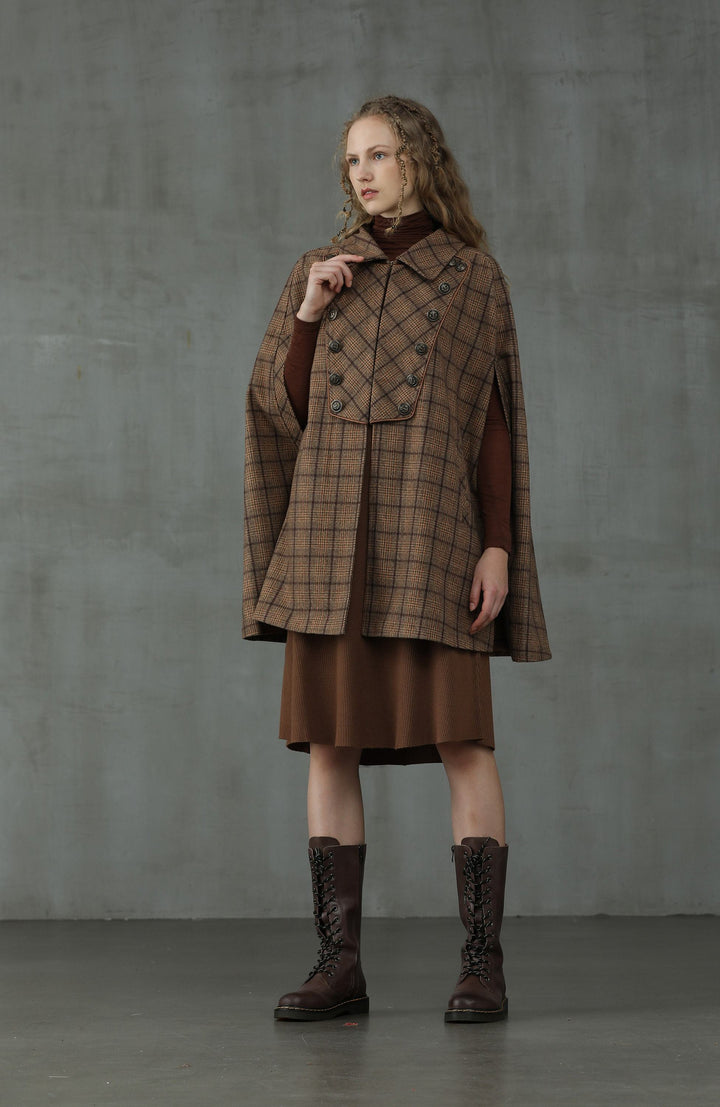 Sensibility 13 | tartan wool cape coat