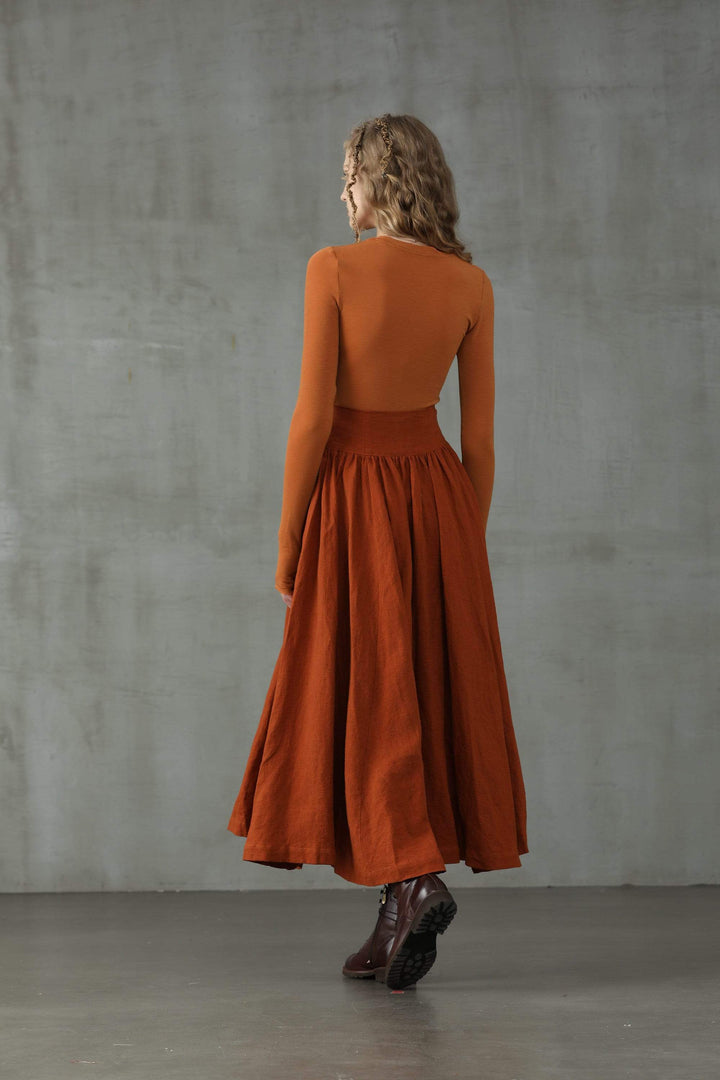 Tea Dance 5 | Lace-up Maxi Linen Skirt