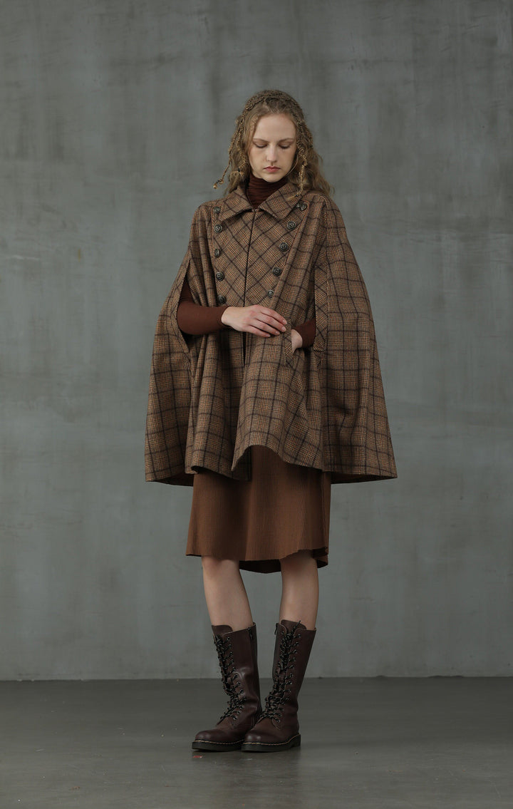 Sensibility 13 | tartan wool cape coat