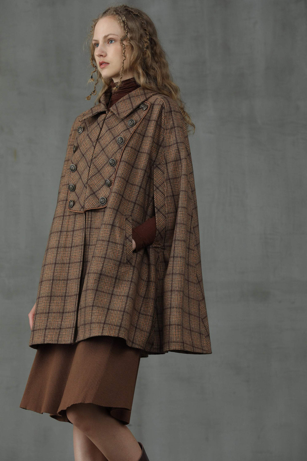 Sensibility 13 | tartan wool cape coat