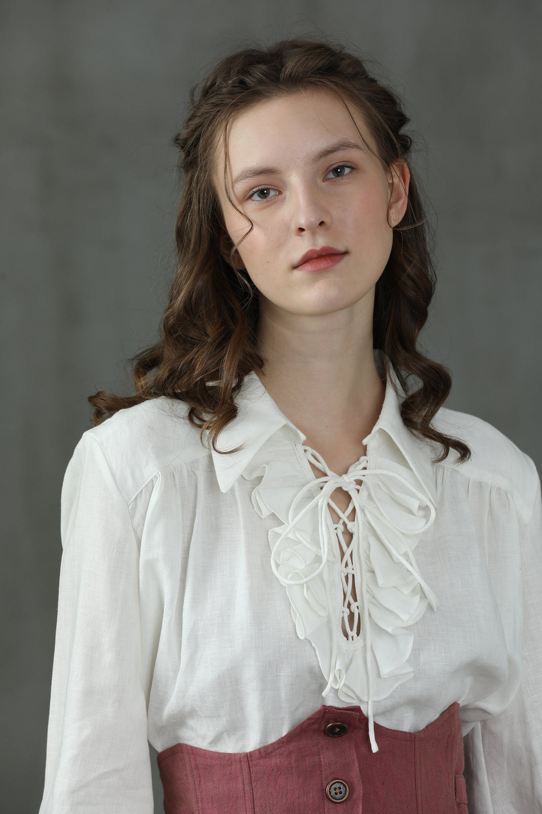 Laurel 13 | Lace-up Linen Blouse Shirt