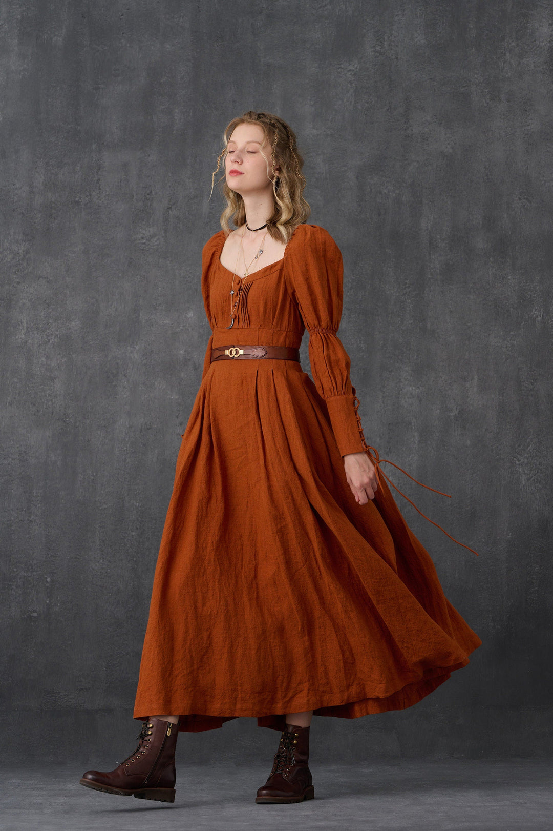 PHOENIX 24 | REGENCY LACE-UP LINEN DRESS