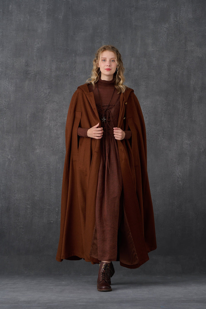 Parini 33 | Maxi Hooded wool cloak coat