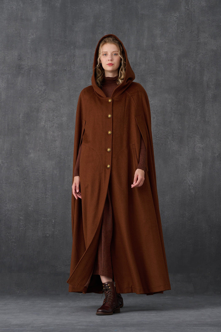 Parini 33 | Maxi Hooded wool cloak coat