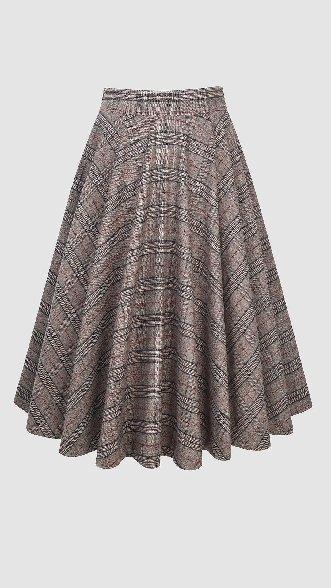 the Great Perhaps 2 | Tartan Wool Skirt in brown