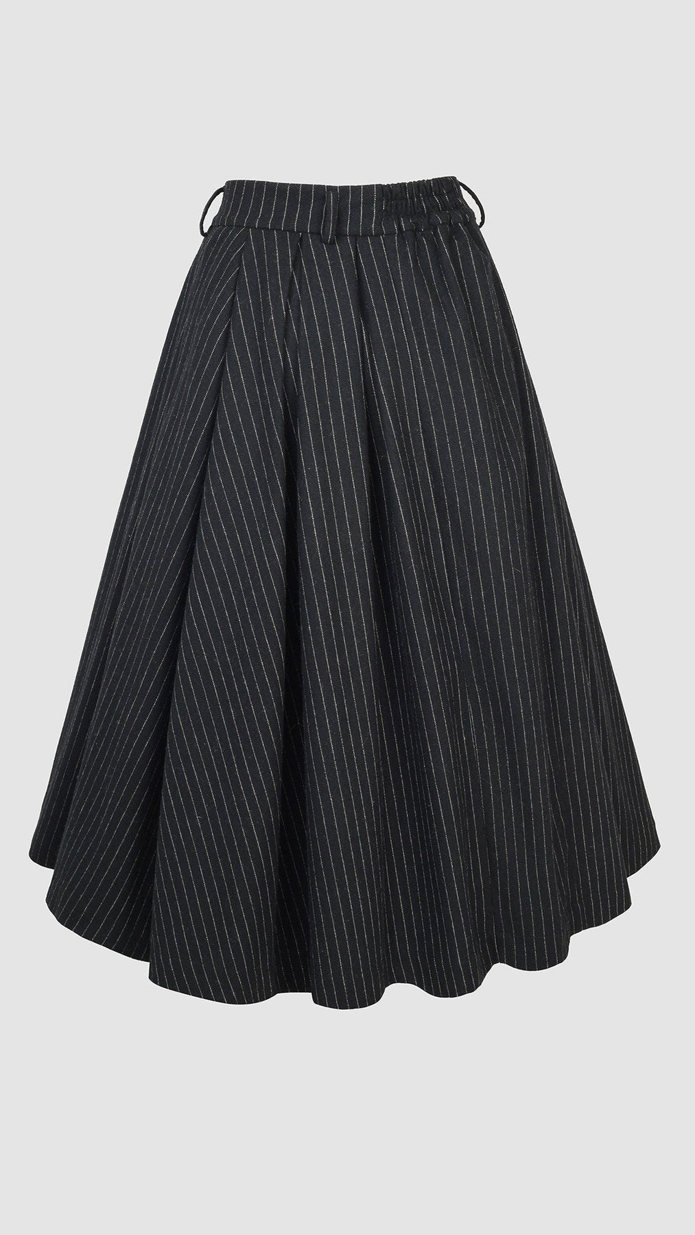 Santal 3  Striped Wool Skirt in black – Linennaive