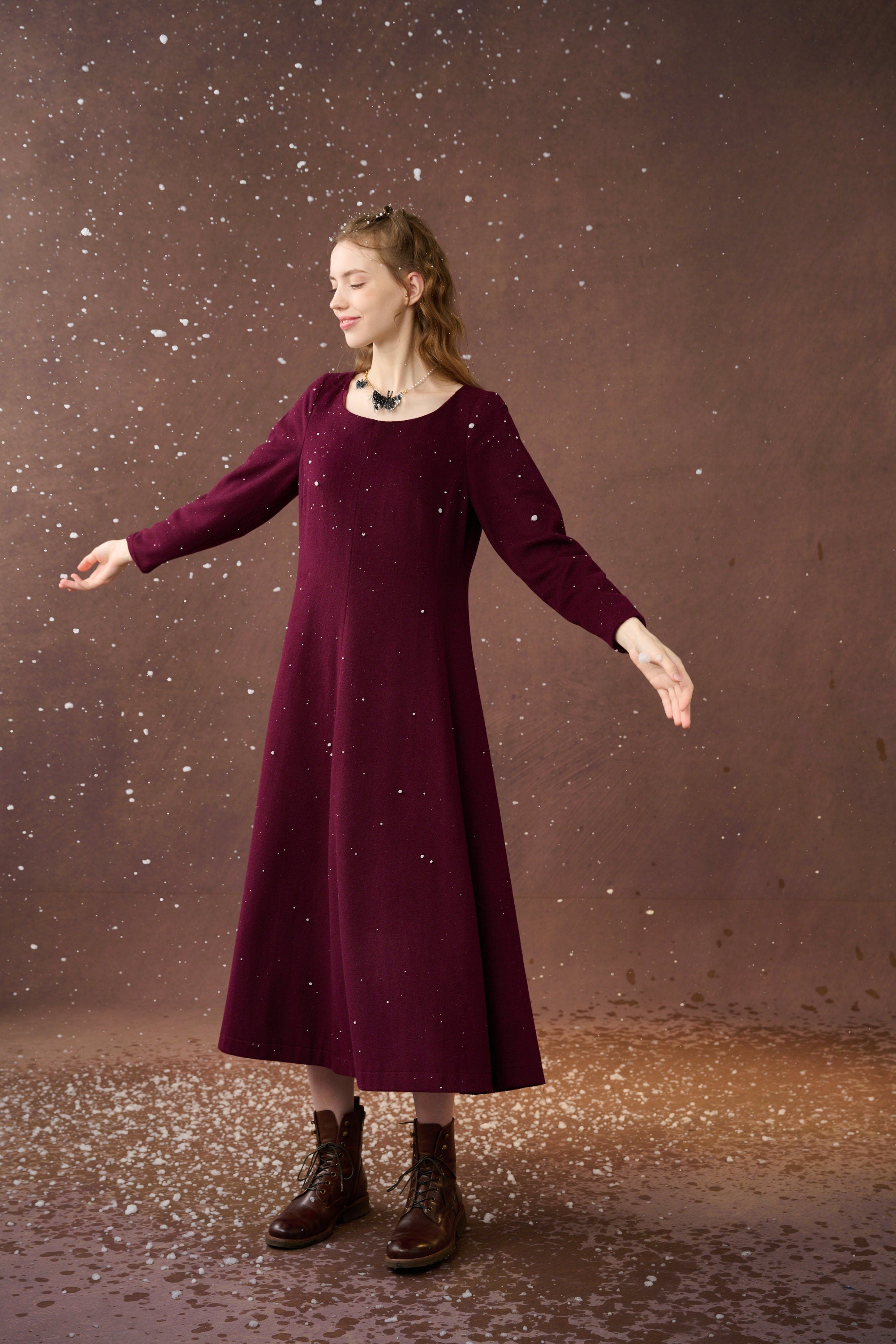 Purple winter dress hotsell