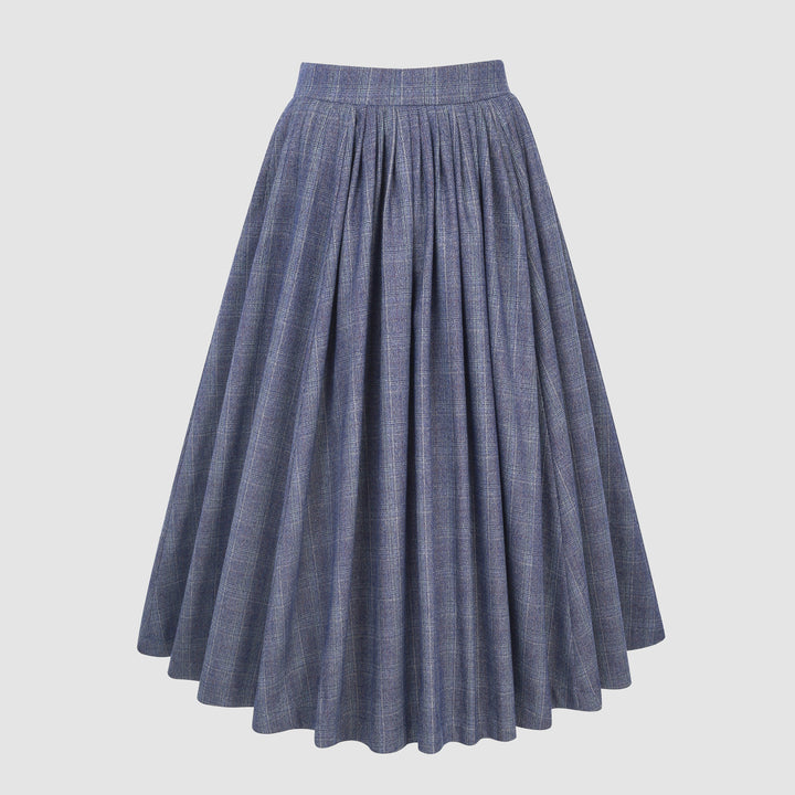 Future 4 | Tartan Wool Skirt in Blue