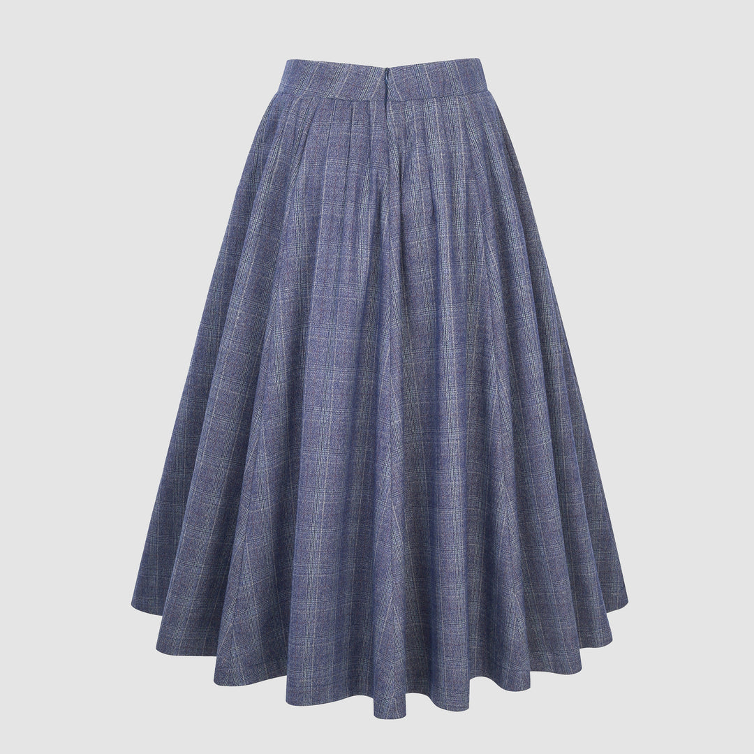 Future 4 | Tartan Wool Skirt in Blue