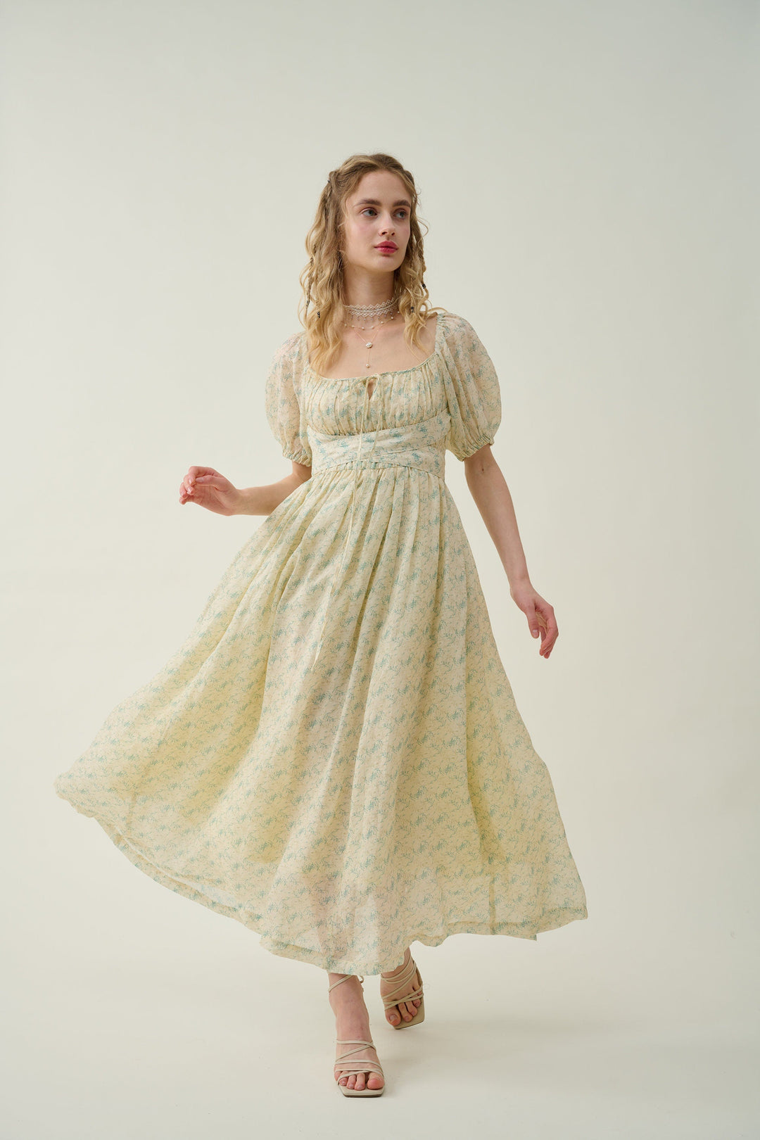 Alice 19 | Garden Floral linen dress