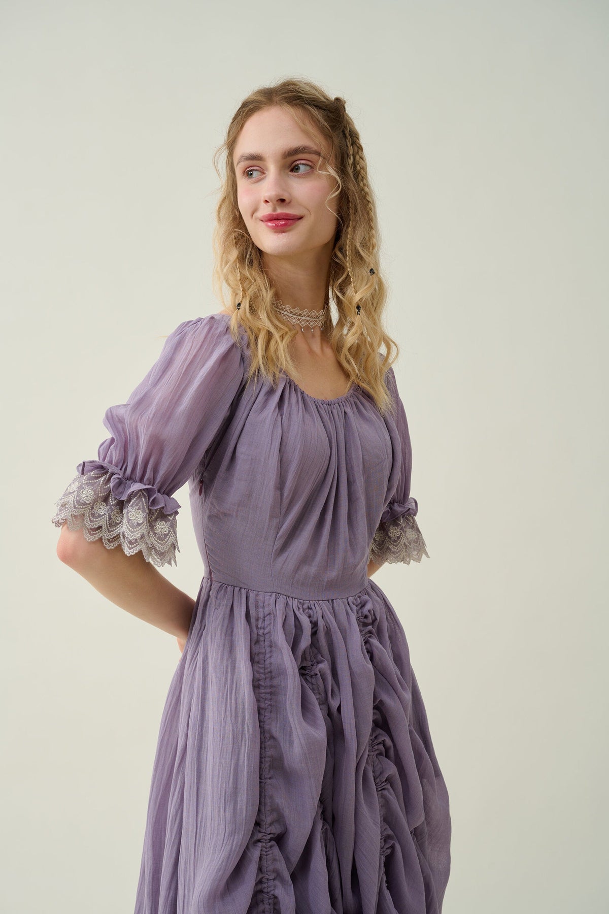 Elowen 27 | Lace Linen dress gown ( 2 way to wear ) – Linennaive