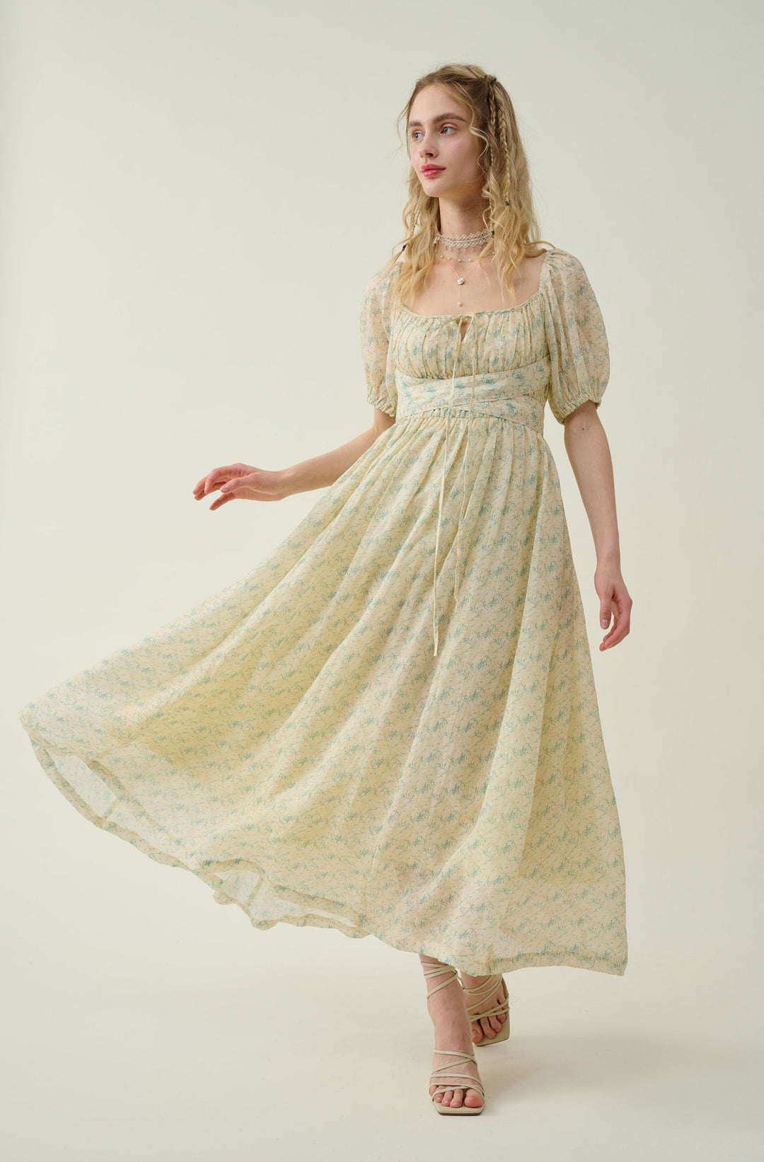 Alice 19 | Garden Floral linen dress