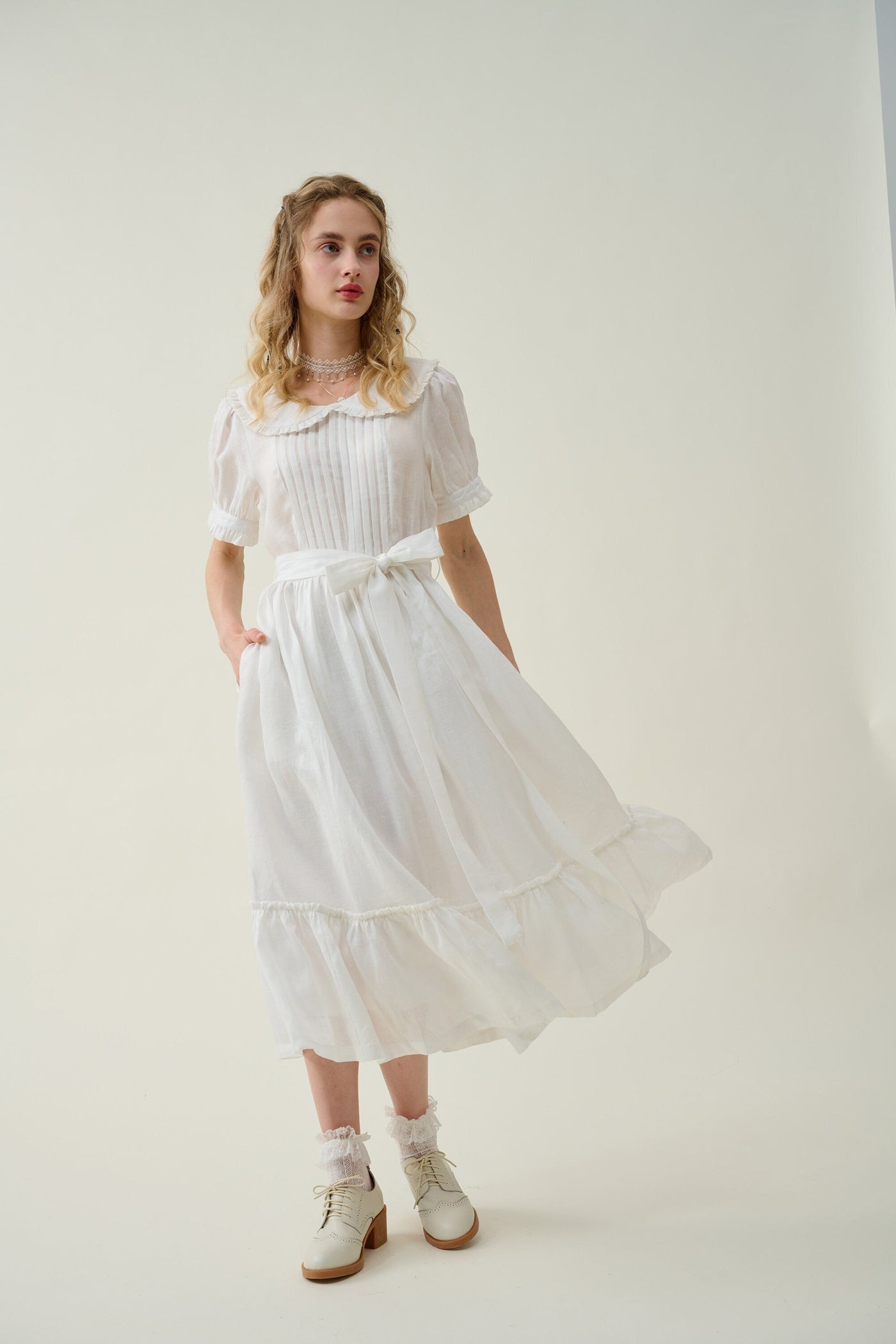 Belle 11 | Peter Pan linen french dress – Linennaive