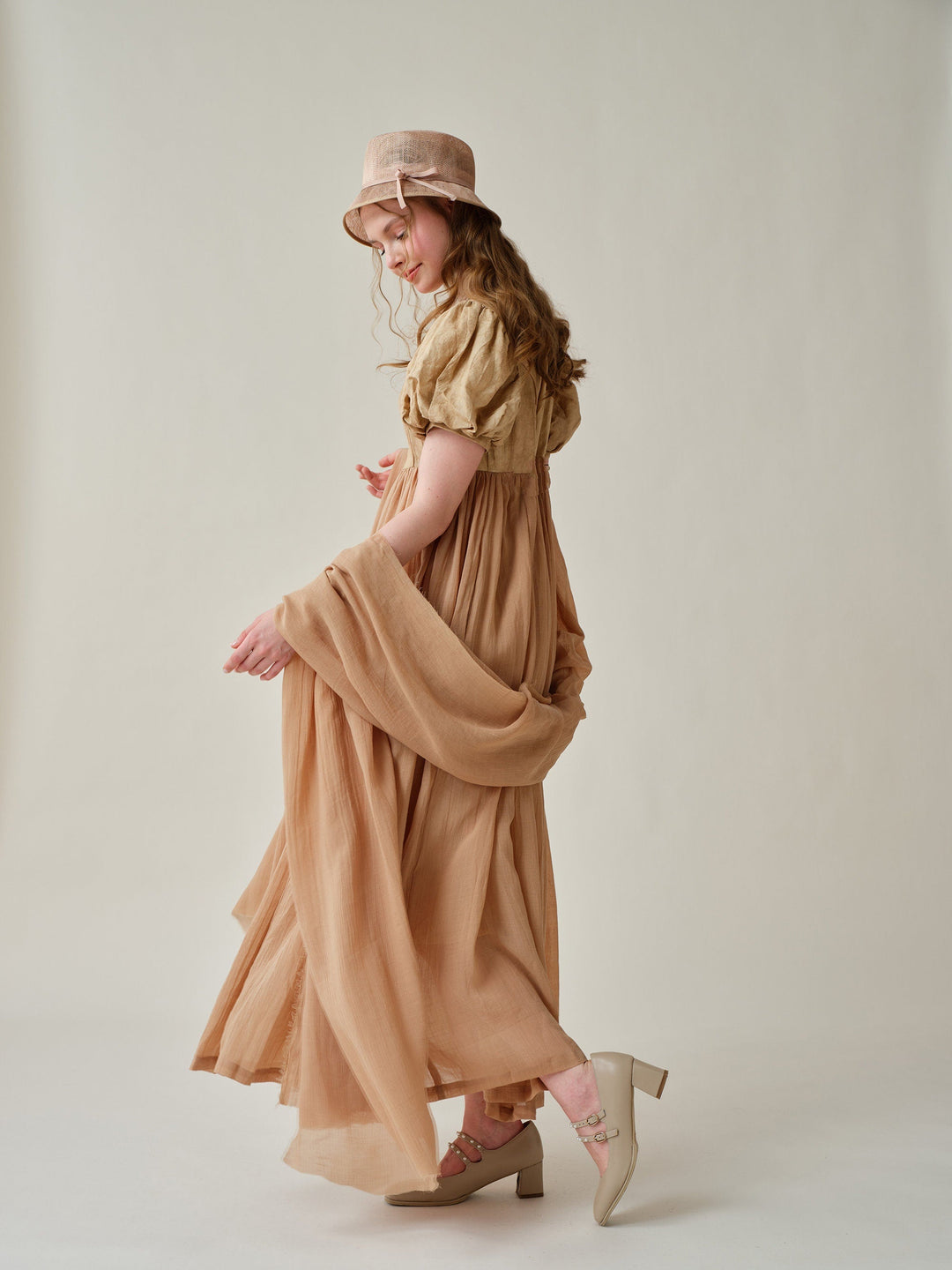 Ellena 33 | tie-dyed regency linen dress