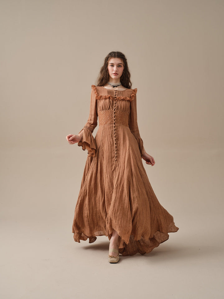 Rossel 13 | Lace/Linen evening dress