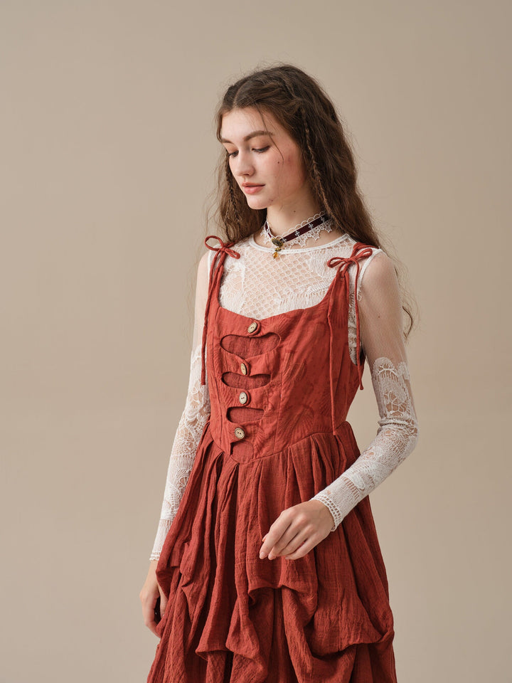 Luanni 17 | Corset Layered Linen Dress