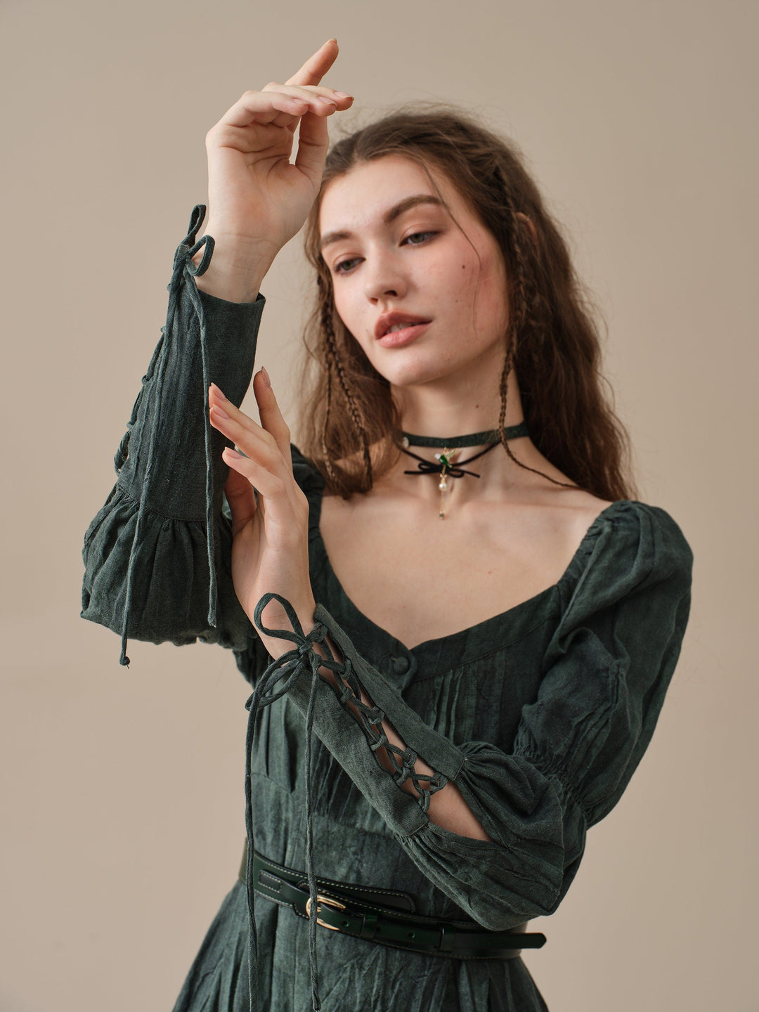 PHOENIX 24 | REGENCY LACE-UP LINEN DRESS