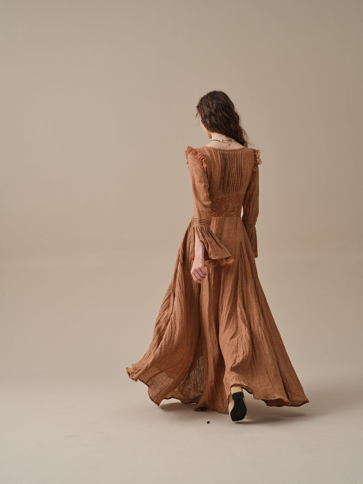 Rossel 13 | Lace/Linen evening dress