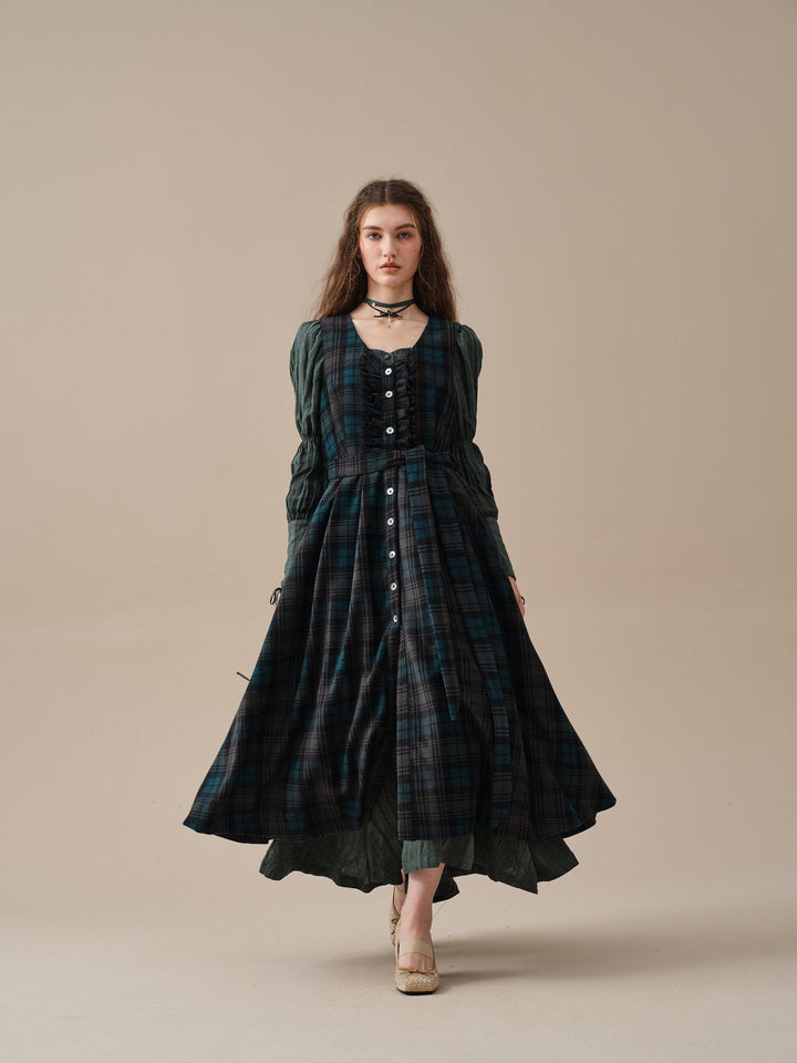 Victoria 35 | tartan lace wool dress