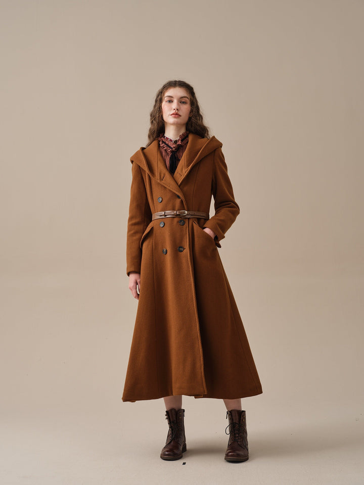 Trista 24 | 100% twill wool hooded coat