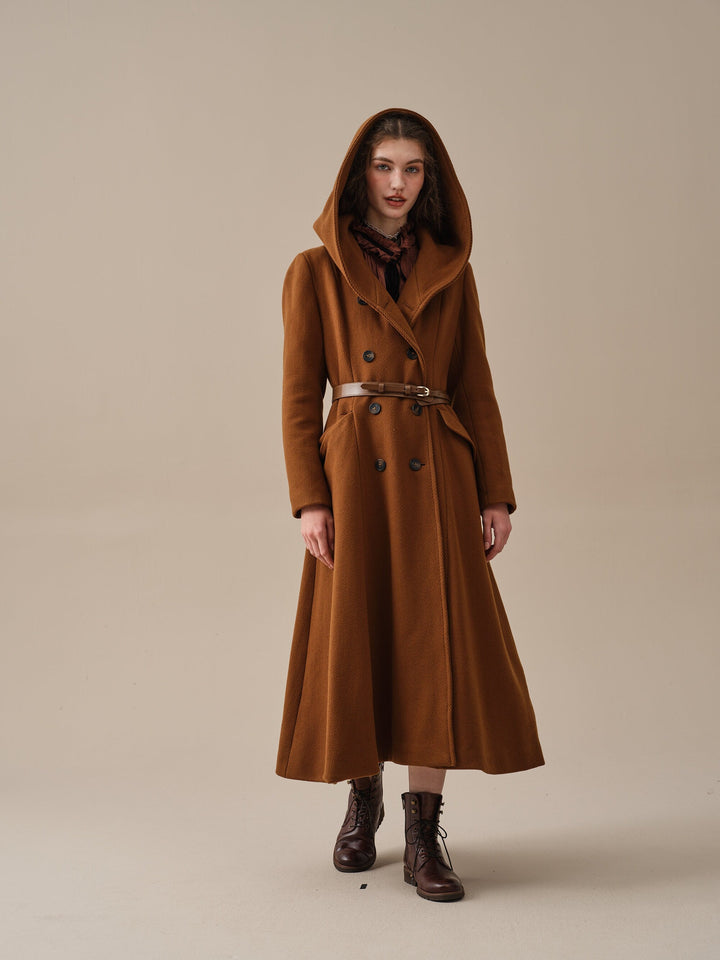 Trista 24 | 100% twill wool hooded coat