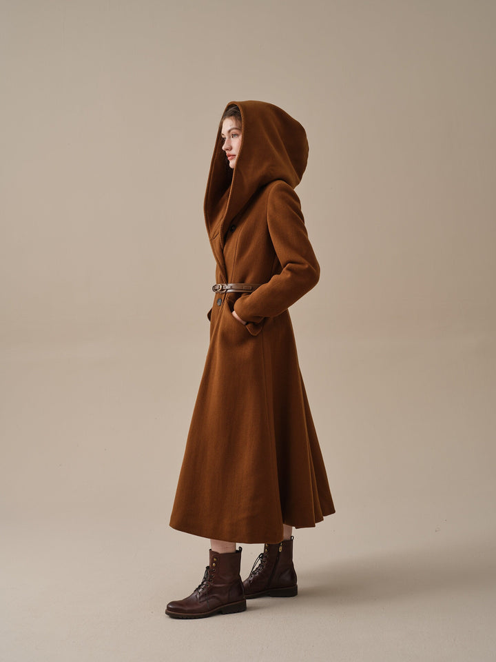 Trista 24 | 100% twill wool hooded coat