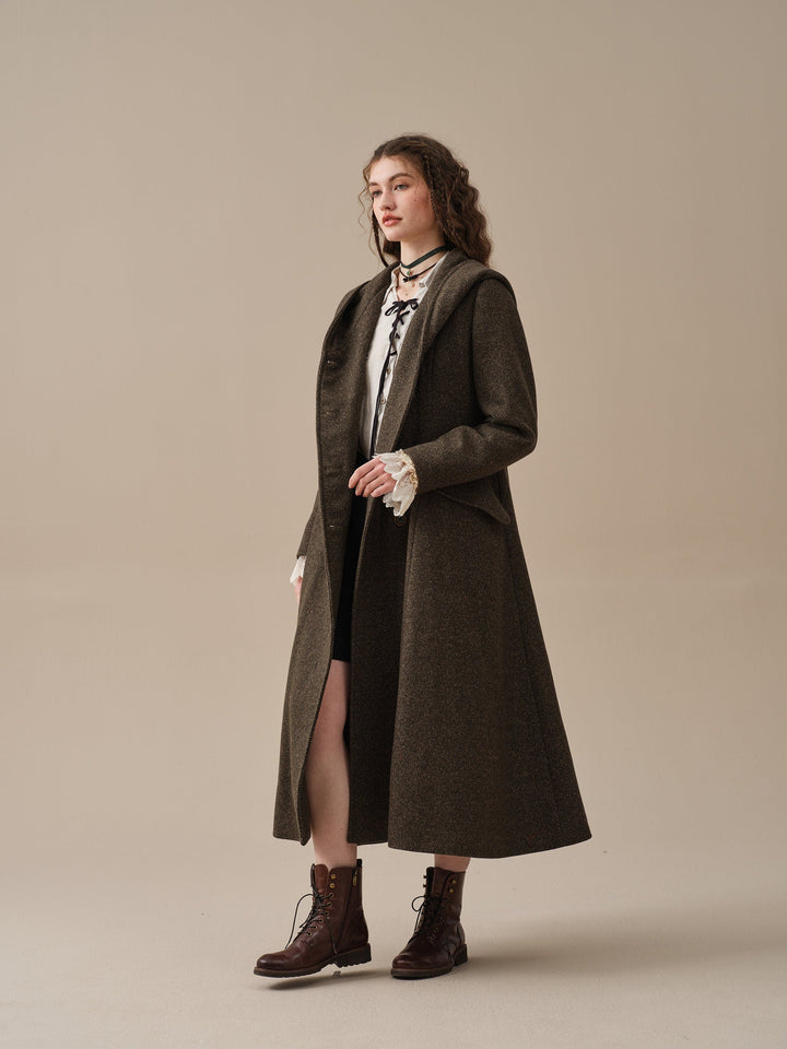 Trista 24 | 100% twill wool hooded coat