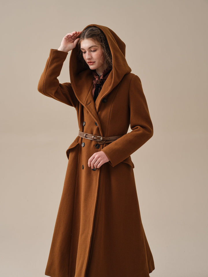 Trista 24 | 100% twill wool hooded coat