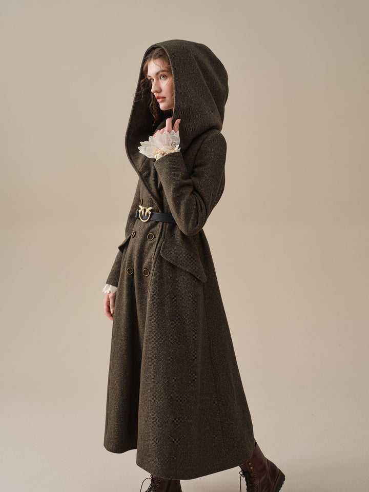 Trista 24 | 100% twill wool hooded coat