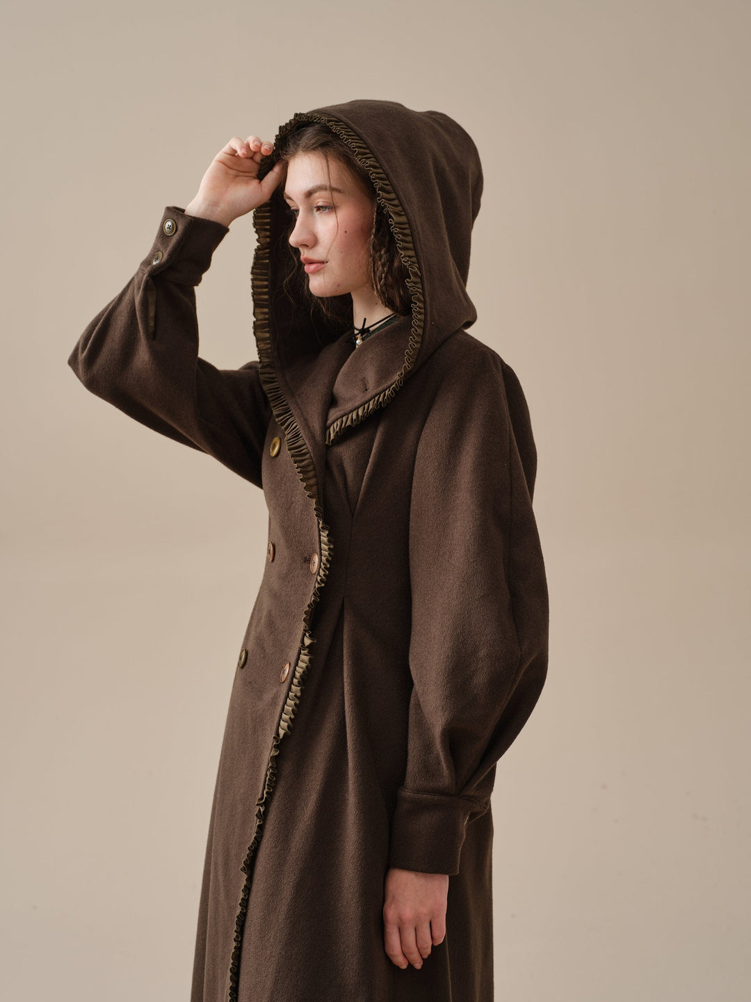 JACQUES 25| LONG HOODED VICTORIAN COAT (100% WOOL)