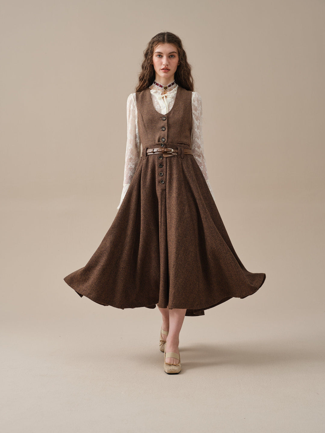 Norma 16 | Front buttoned wool skirt