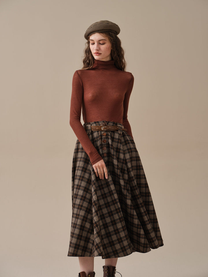 Norma 16 | Front buttoned wool skirt