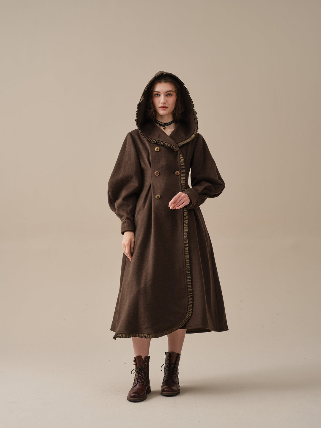 JACQUES 25| LONG HOODED VICTORIAN COAT (100% WOOL)