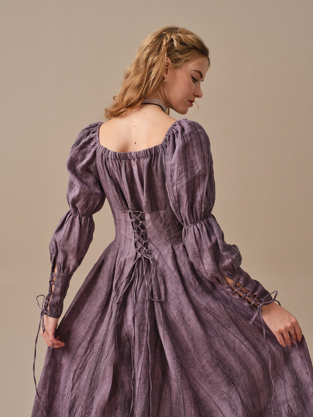 PHOENIX 24 | REGENCY LACE-UP LINEN DRESS