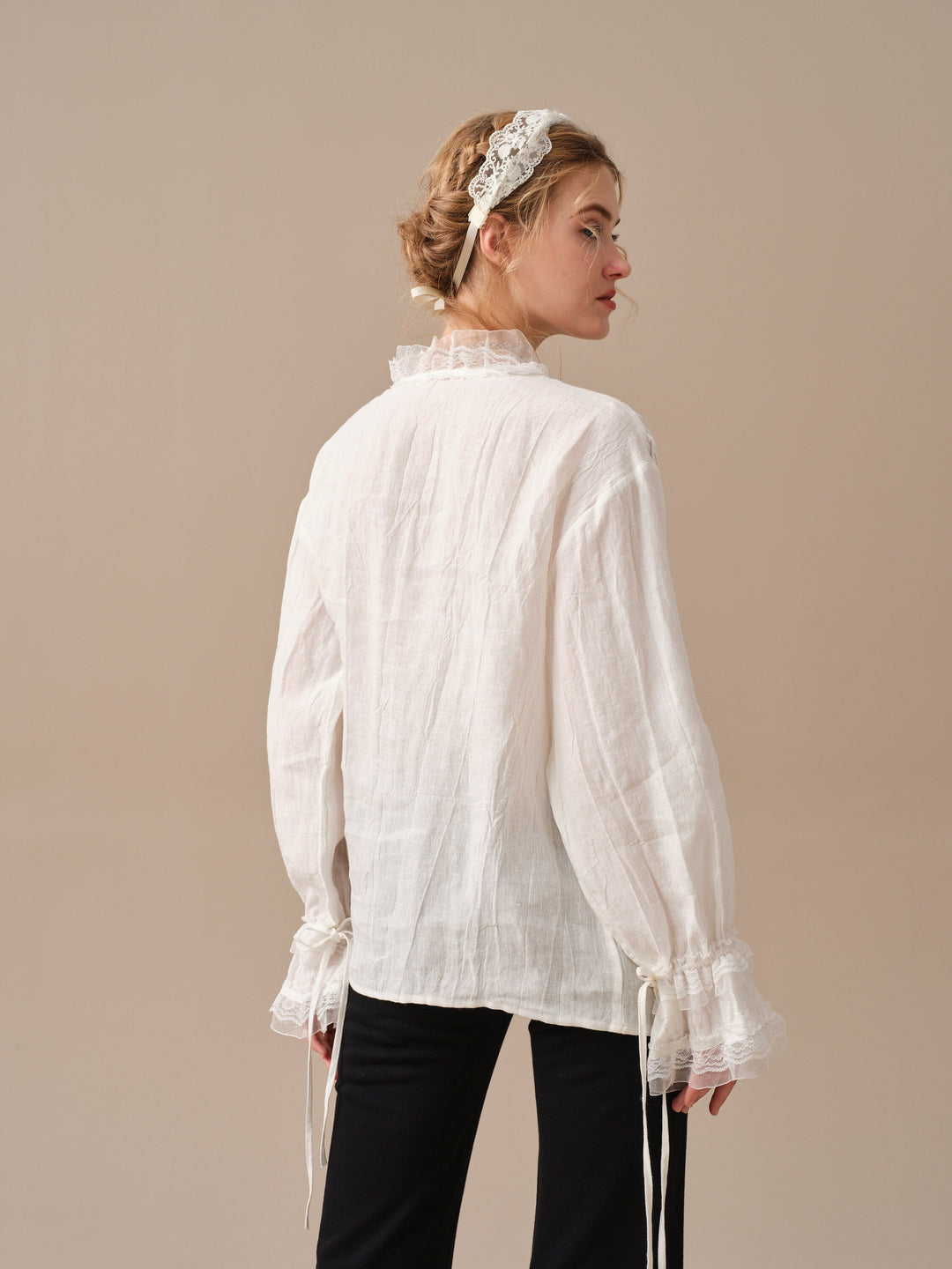 JENNIFER 33 | victorian linen blouse with lace