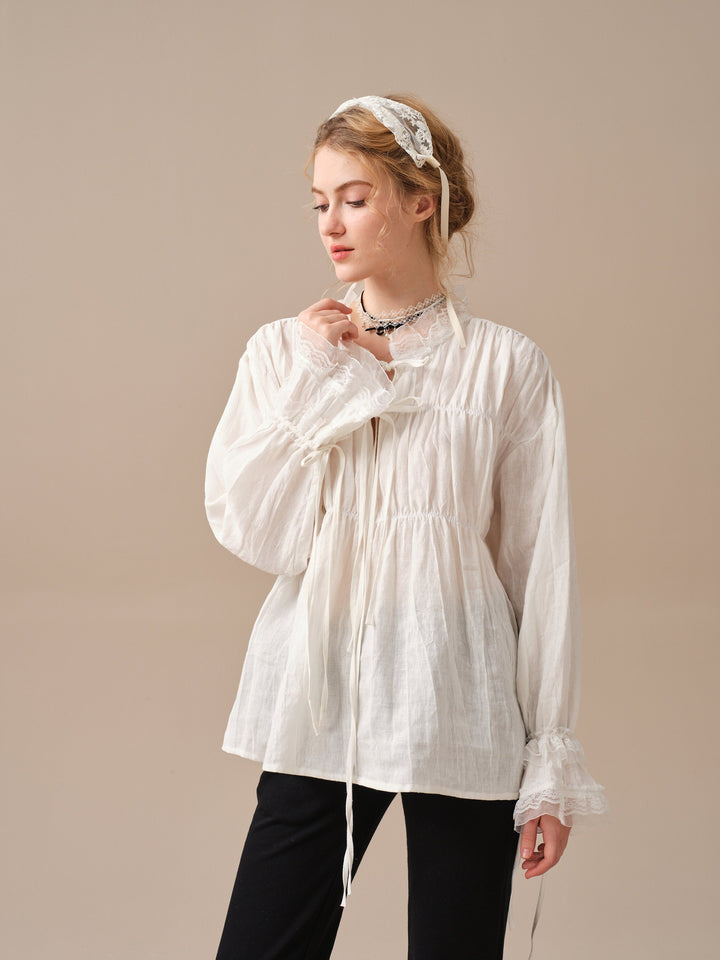 JENNIFER 33 | victorian linen blouse with lace