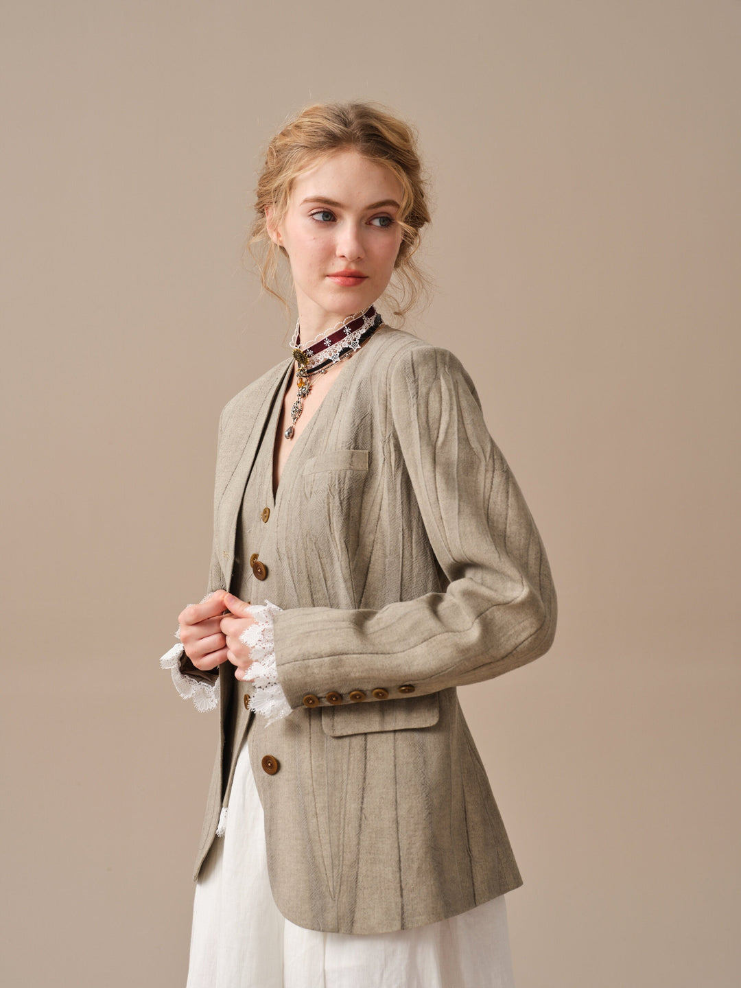 Mae 30 | 100% Linen Jacket with Vest