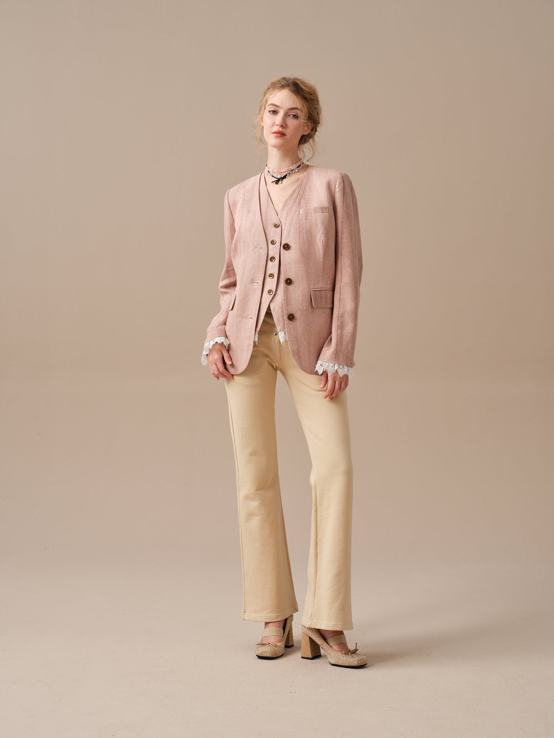 Mae 30 | 100% Linen Jacket with Vest