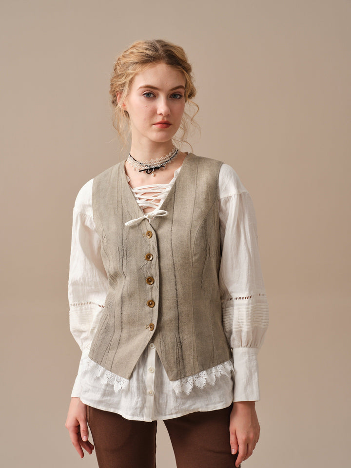 Mae 15 | 100% Linen CORSET VEST