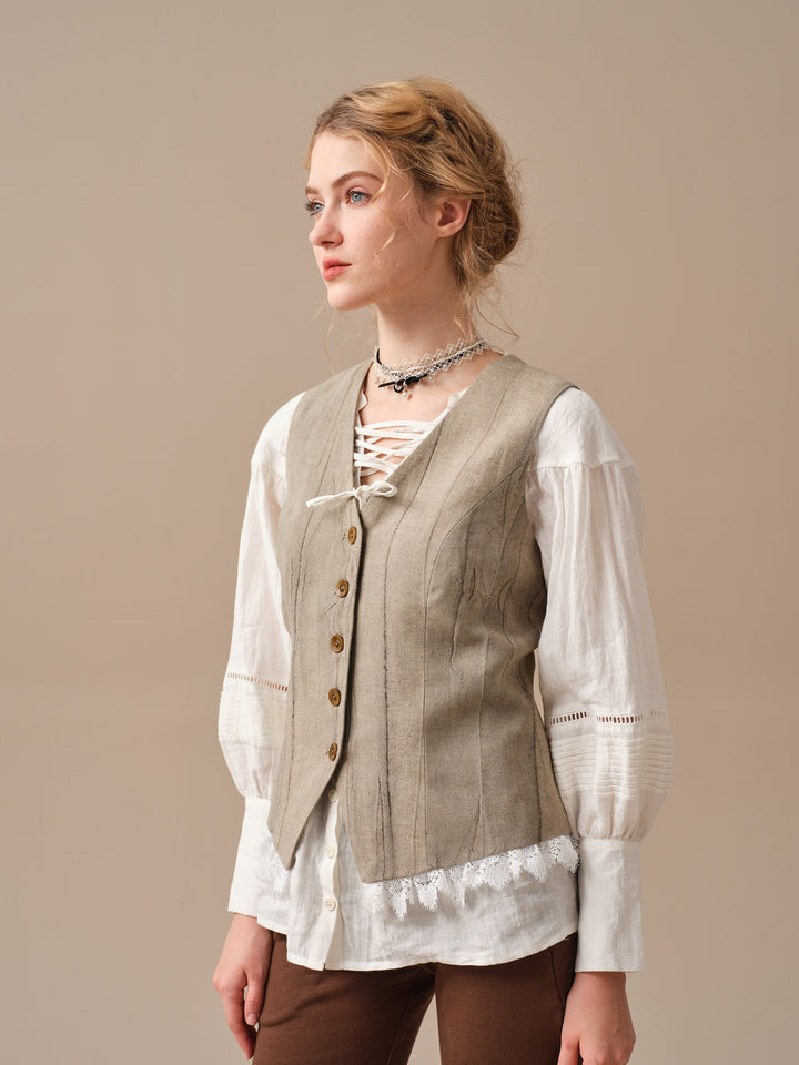 Mae 30 | 100% Linen Jacket with Vest