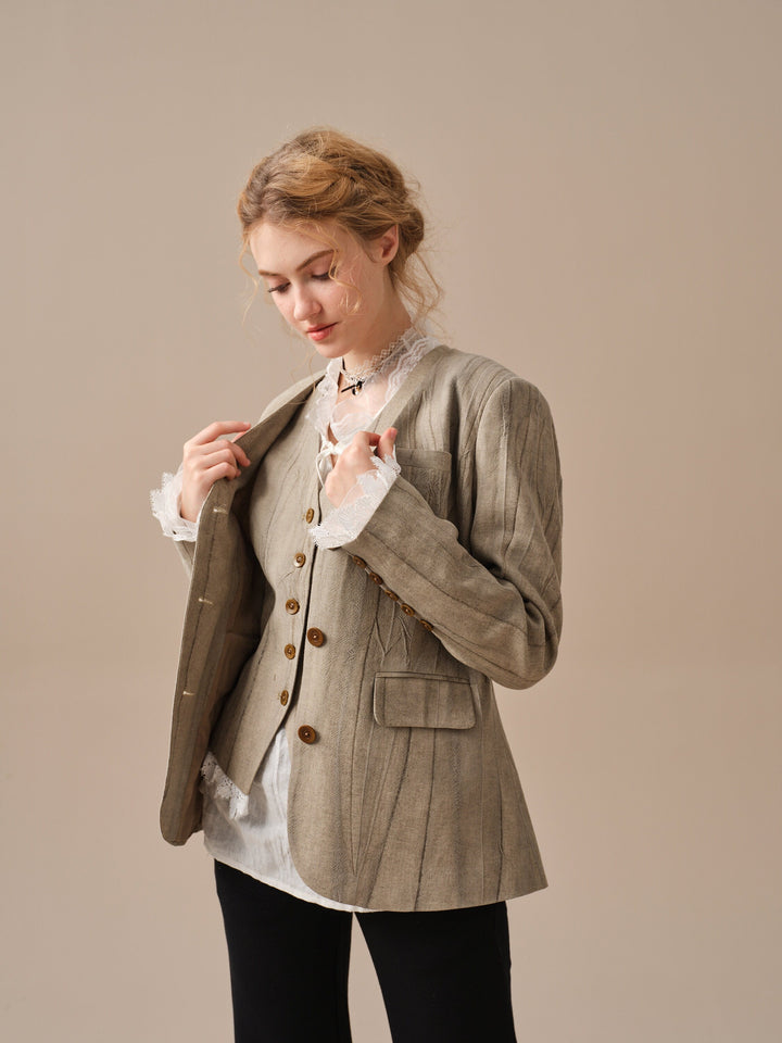 Mae 30 | 100% Linen Jacket with Vest