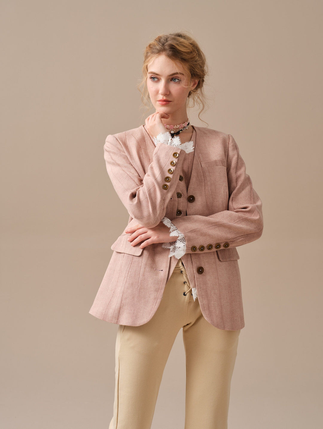 Mae 30 | 100% Linen Jacket with Vest