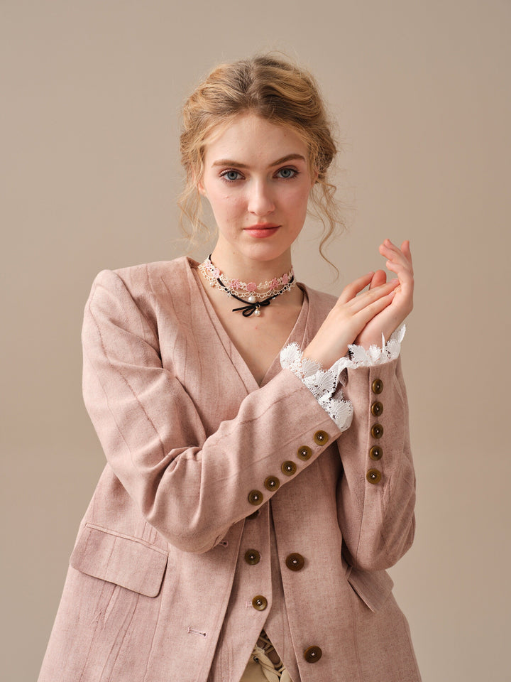 Mae 30 | 100% Linen Jacket with Vest